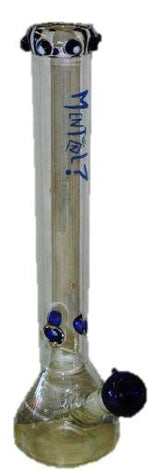 43cm Glass Ment@l Waterpipe - Ice Spikes